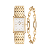 Bound 9 Link & Crystal Link Bracelet Gold