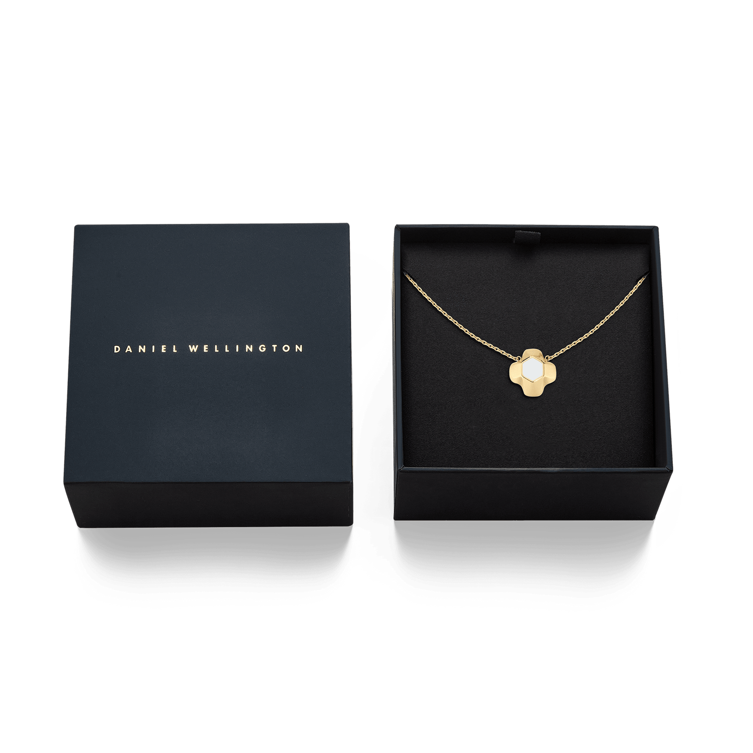 North Star Necklace 1 Medium White Enamel Gold