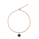 Heart Crystal Black Rose Gold Charm + Snake Bracelet RG