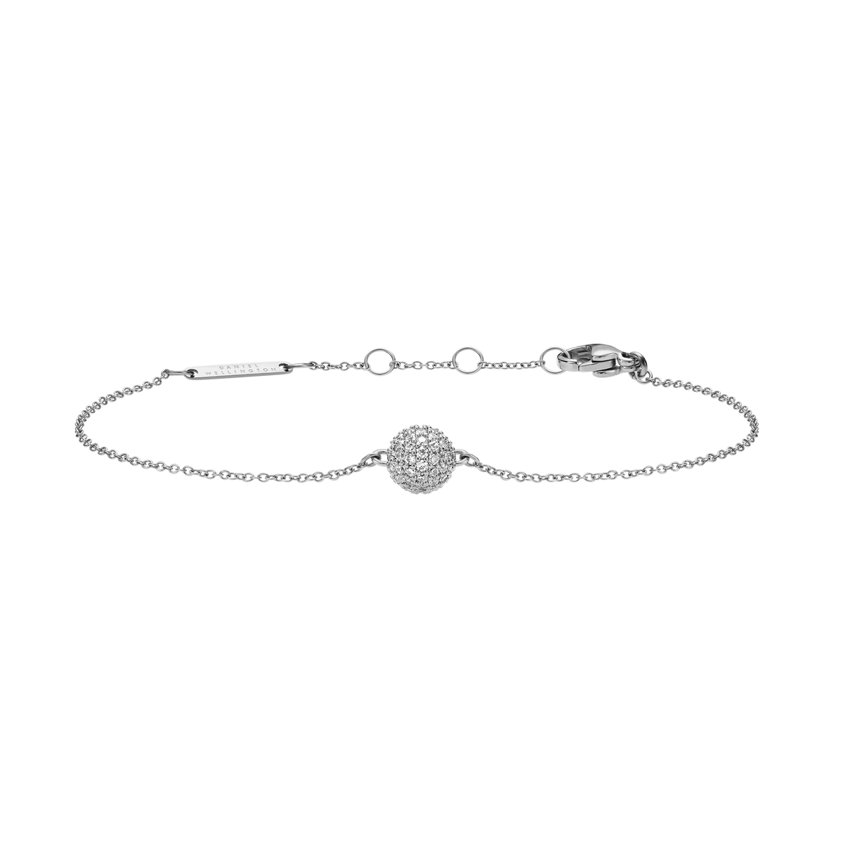 Pavé Crystal Pendant Bracelet Silver