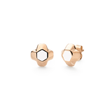 North Star Earrings Small White Enamel Rose Gold