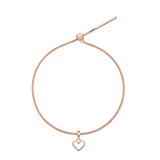 Heart Hanging Shape Rose Gold Charm + Snake Bracelet RG