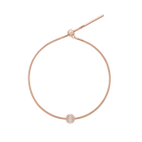 Pave Orb White Crystal Rose Gold Charm + Snake Bracelet RG