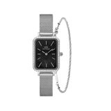 Quadro Bezel & Twisted Bracelet Set