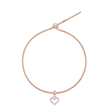 Heart Contour White Crystal Rose Gold Charm + Snake Bracelet RG
