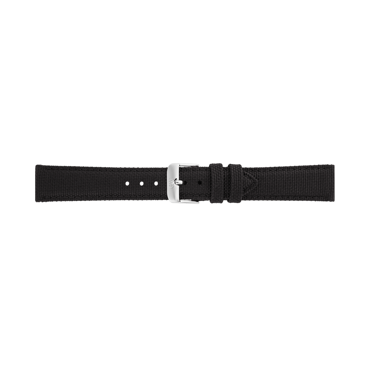 Black Canvas Strap Silver