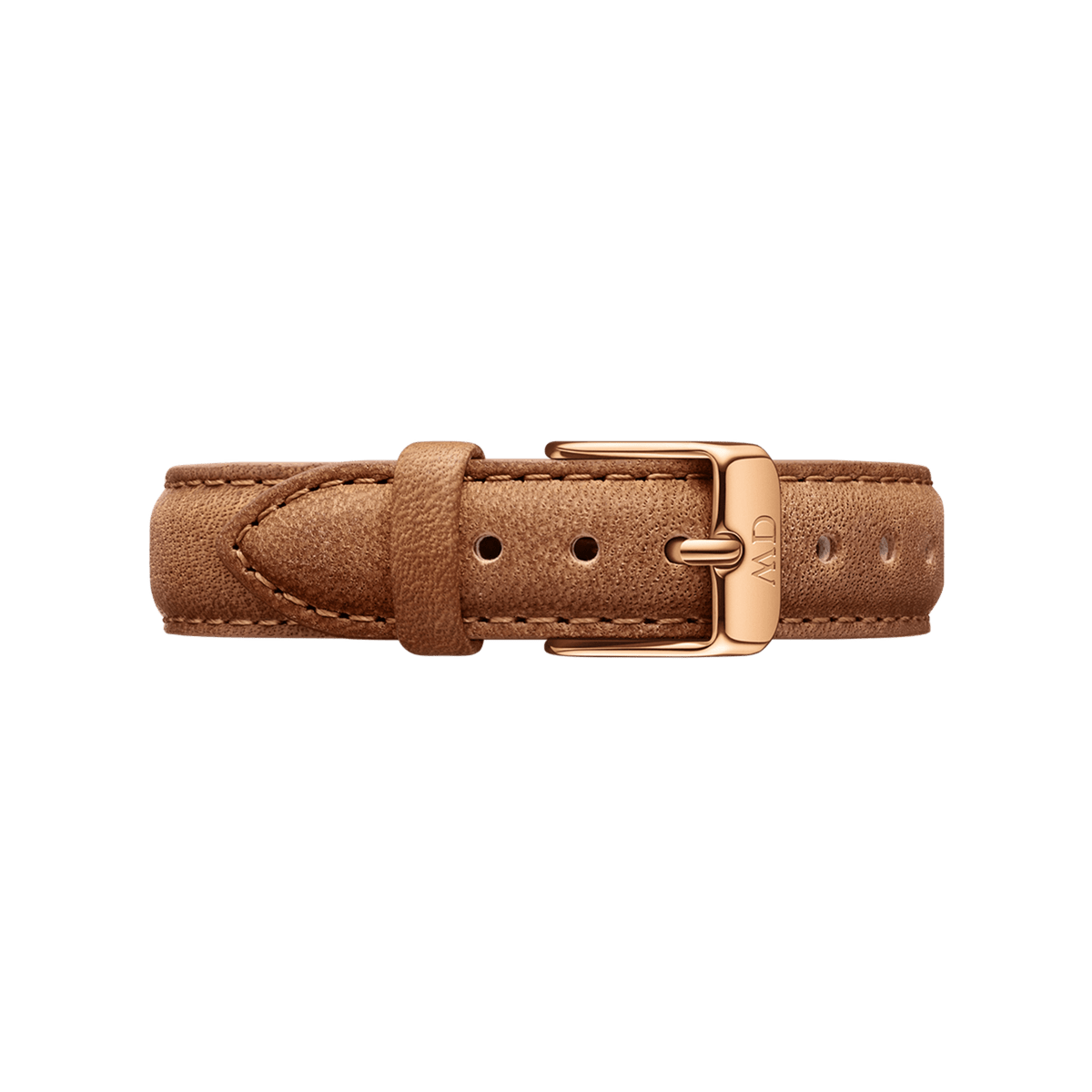 Durham - Watch strap in brown leather & roaé gold 40mm | DW