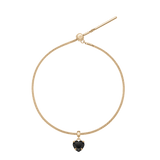 Heart Crystal Black Gold Charm + Snake Bracelet G
