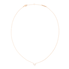 Collana Mirelle Heart in oro rosa con catena sottile regolabile e chiusura a moschettone. Il ciondolo a forma di cuore presenta una zirconia cubica incastonata al centro.