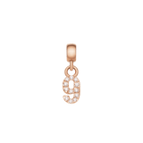 Crystal Number Charm Rose Gold