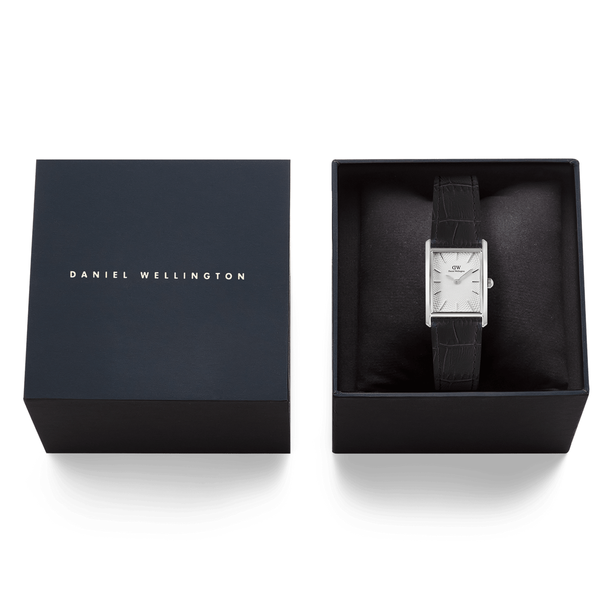 Bound Black Crocodile Guilloché Silver