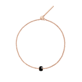 Black Orb Rose Gold Charm + Chain Bracelet RG