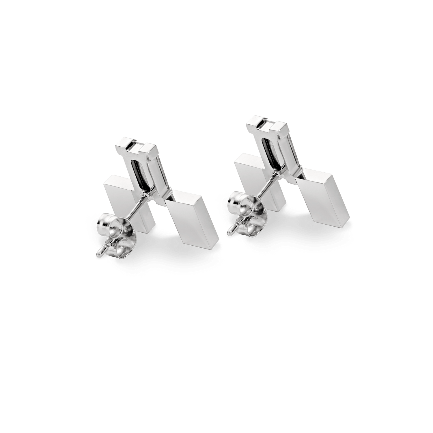 Bric Earrings Crystal Silver
