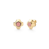 North Star Earrings Small Apricot Enamel Gold