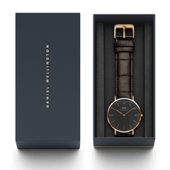 Cinturino Orologio Daniel Wellington York - Pelle Marrone Con Sfumature Coccodrillo | Unisex - Foto 9