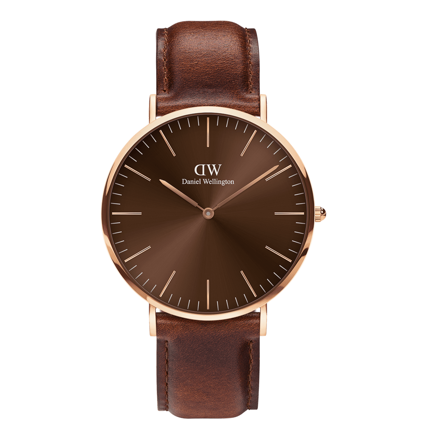 St Mawes Amber Orologio in oro rosa e quadrante soleil ambra DW