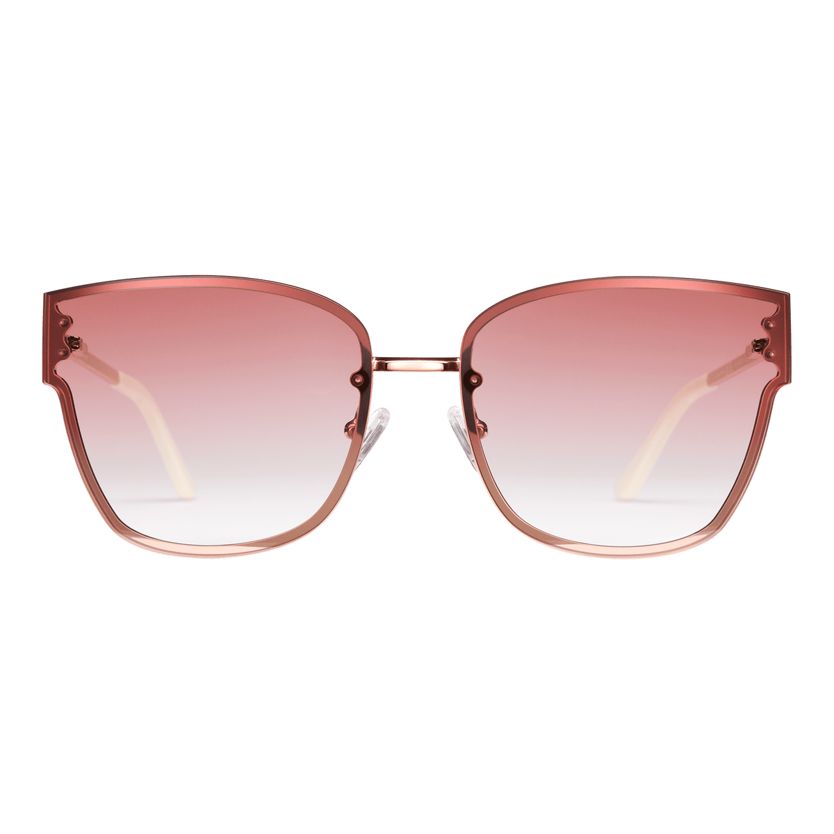 Tahari Contemporary Luxury Oversized Pink Rose Gold Ombre Sunglasses NWT Pink/Rose Gold Oversized TR90 Square Gradient Sunglasses  main image 2