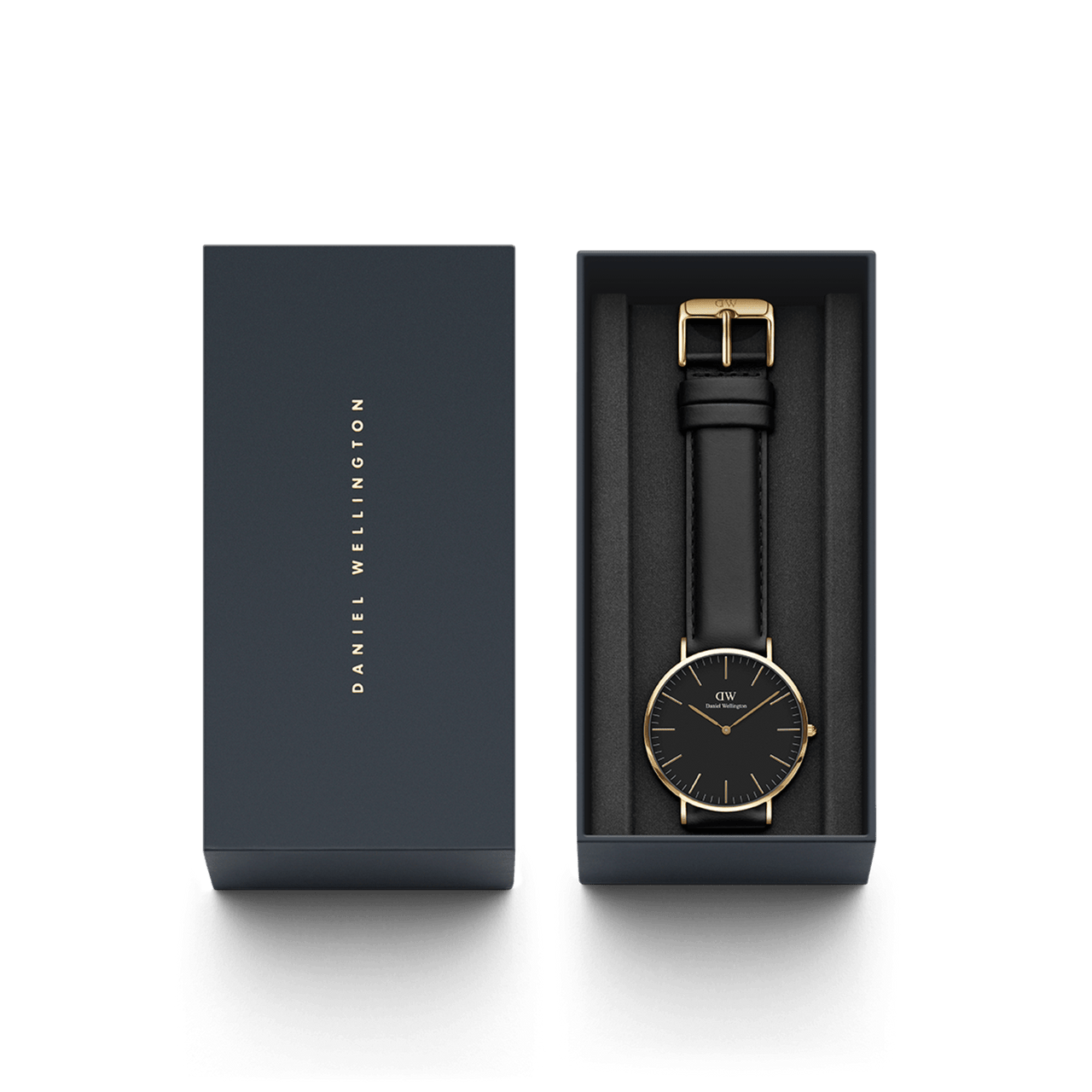40mm Classic Sheffield Leather Watch in Black/Silver